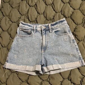 Hollister Light Blue Embroidered Jean Shorts